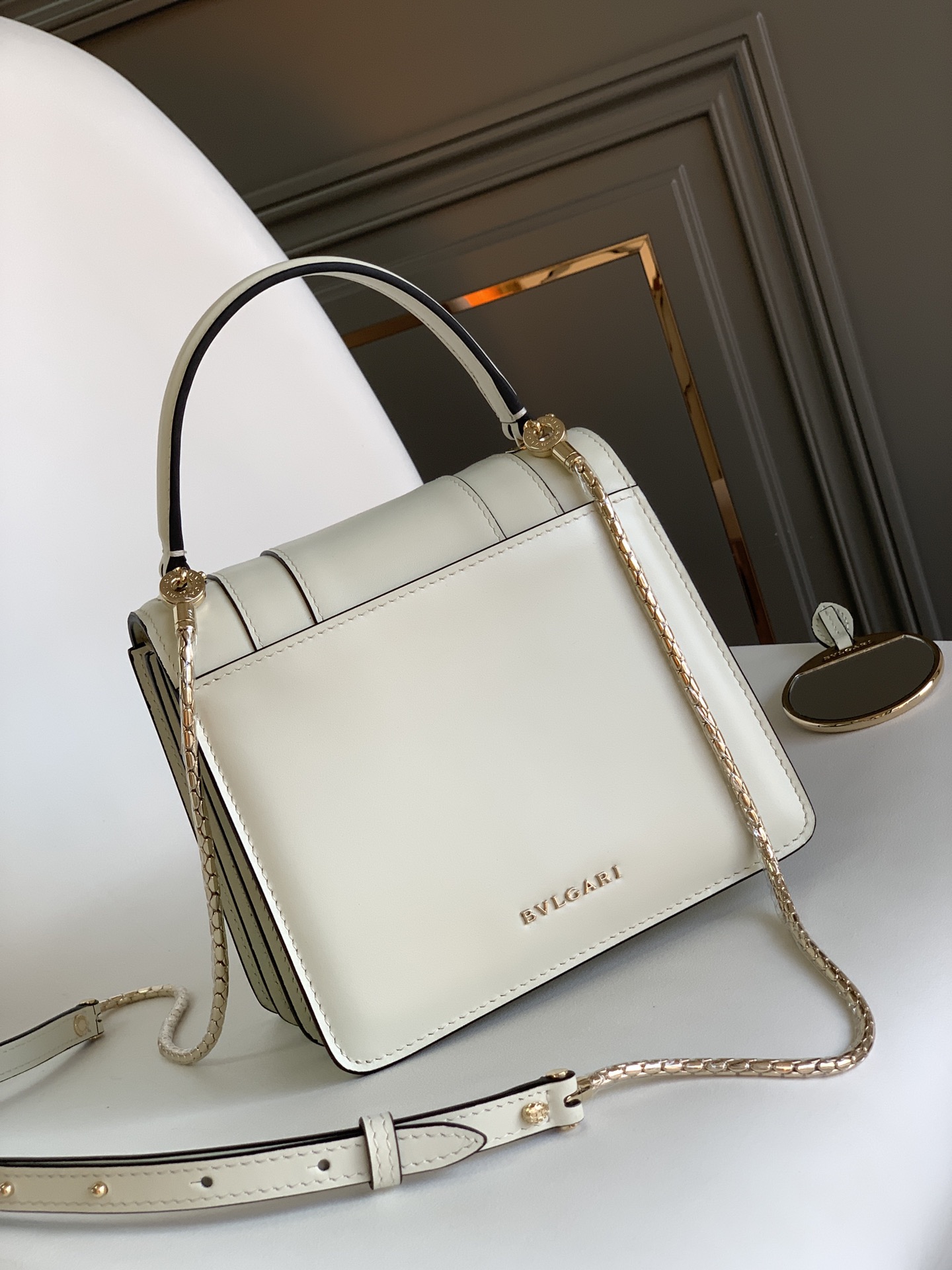 Bvlgari Serpenti Forever Mini Top Handle White